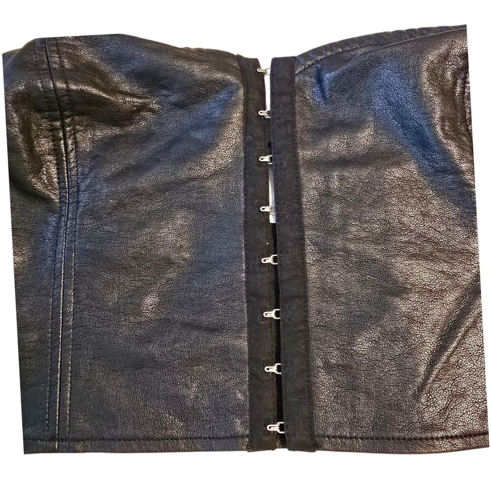 Sparkle & Fade Edgy Bandeau Top Womens Size Large Black Faux Leather Rocker Edgy - Picture 6 of 8